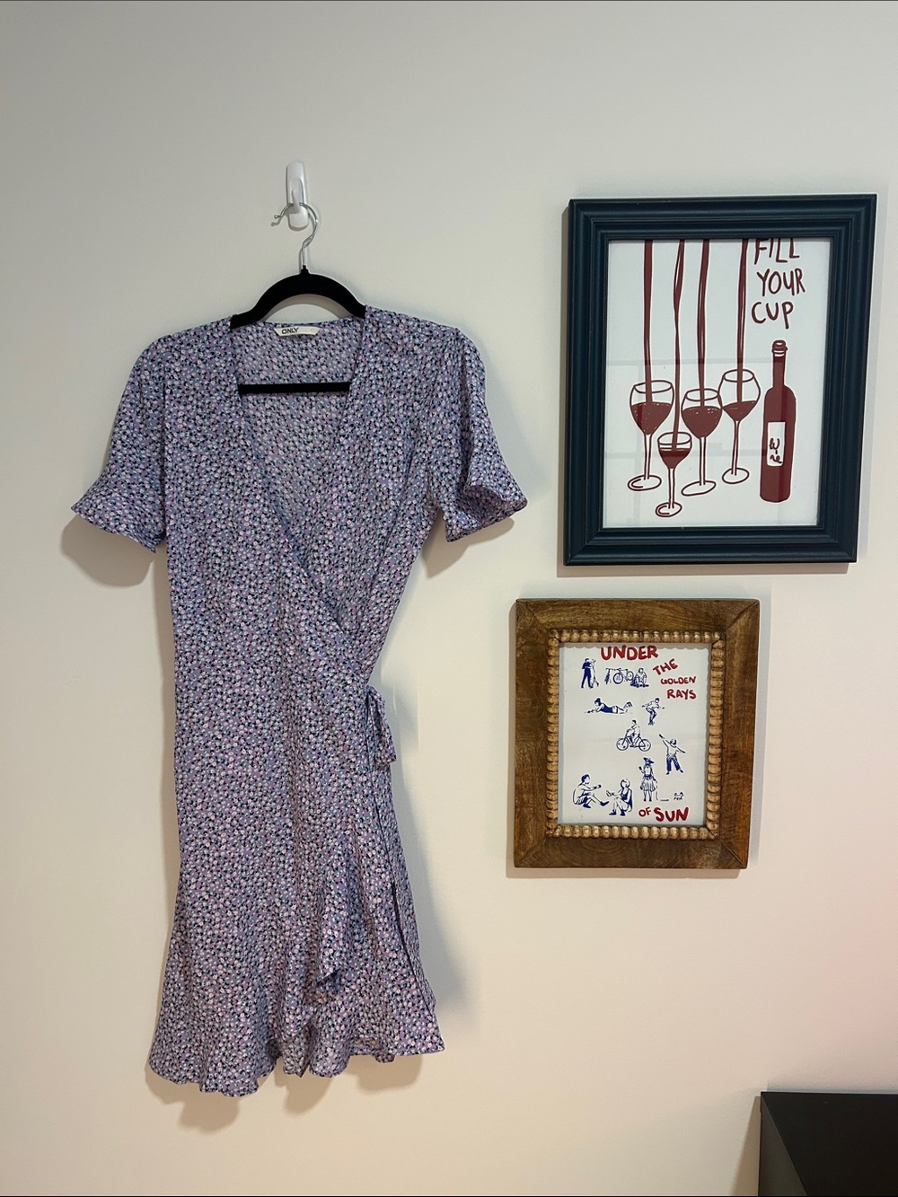 Purple Floral Wrap Dress